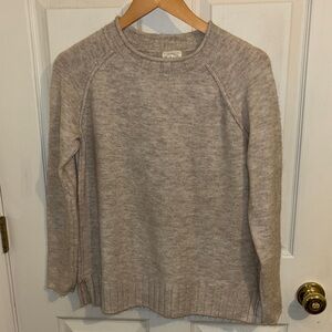 Caslon Heathered Beige Crew Neck Sweater